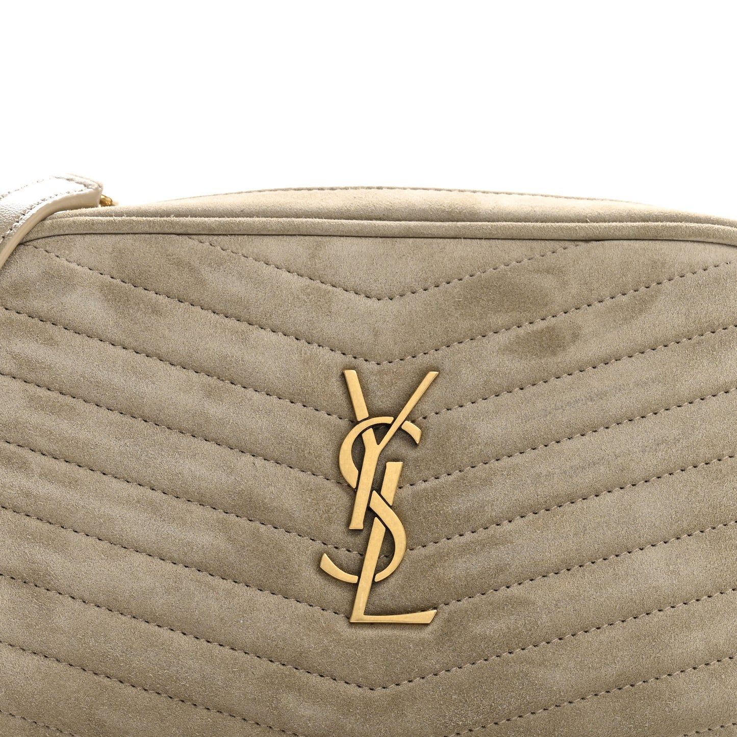 Suede Matelasse Monogram Mini Lou Camera Bag Matte Gold