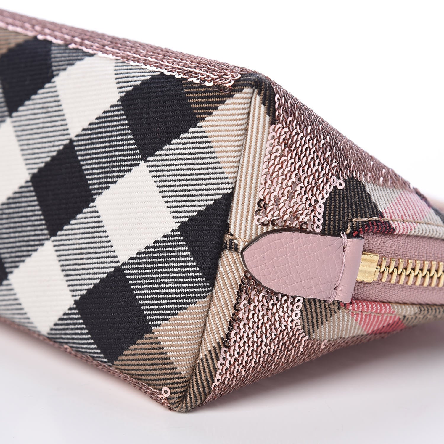 Burberry House Check Sequin Peyton Pouch Bag Pink 9 of 9