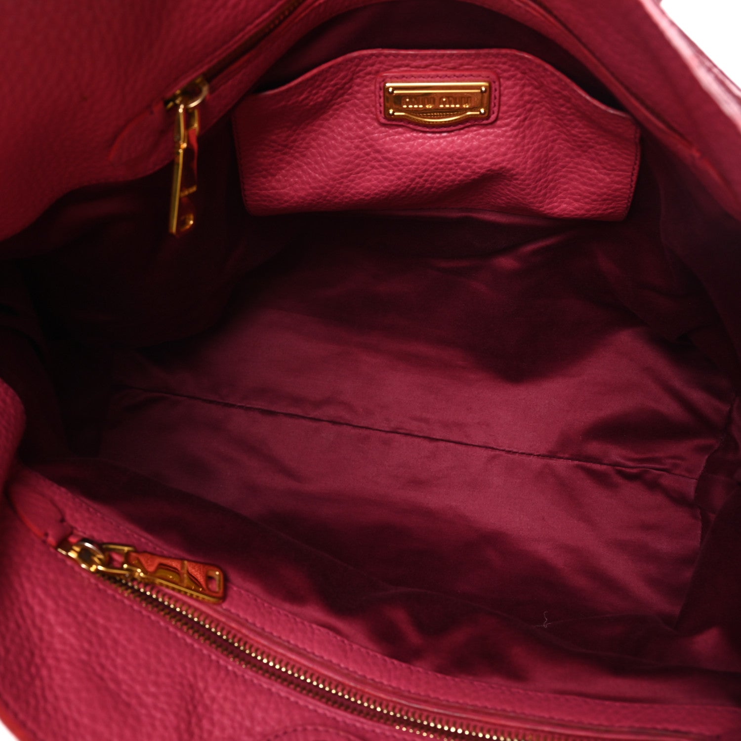 Miu Miu Vitello Daino Shopping Tote Peonia 4 of 8