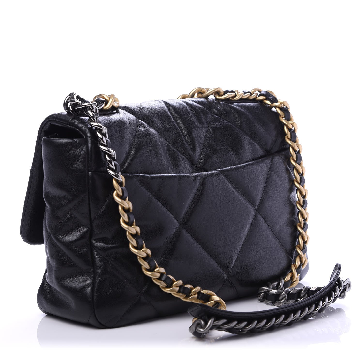 Chanel Lambskin Quilted Large 19 Flap Black 3 of 10