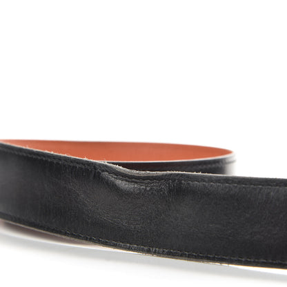 Hermes Box Taurillon Clemence 32mm Belt Strap 90 Black Orange 6 of 6