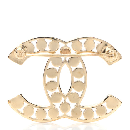Chanel Crystal CC Brooch Light Gold 4 of 7