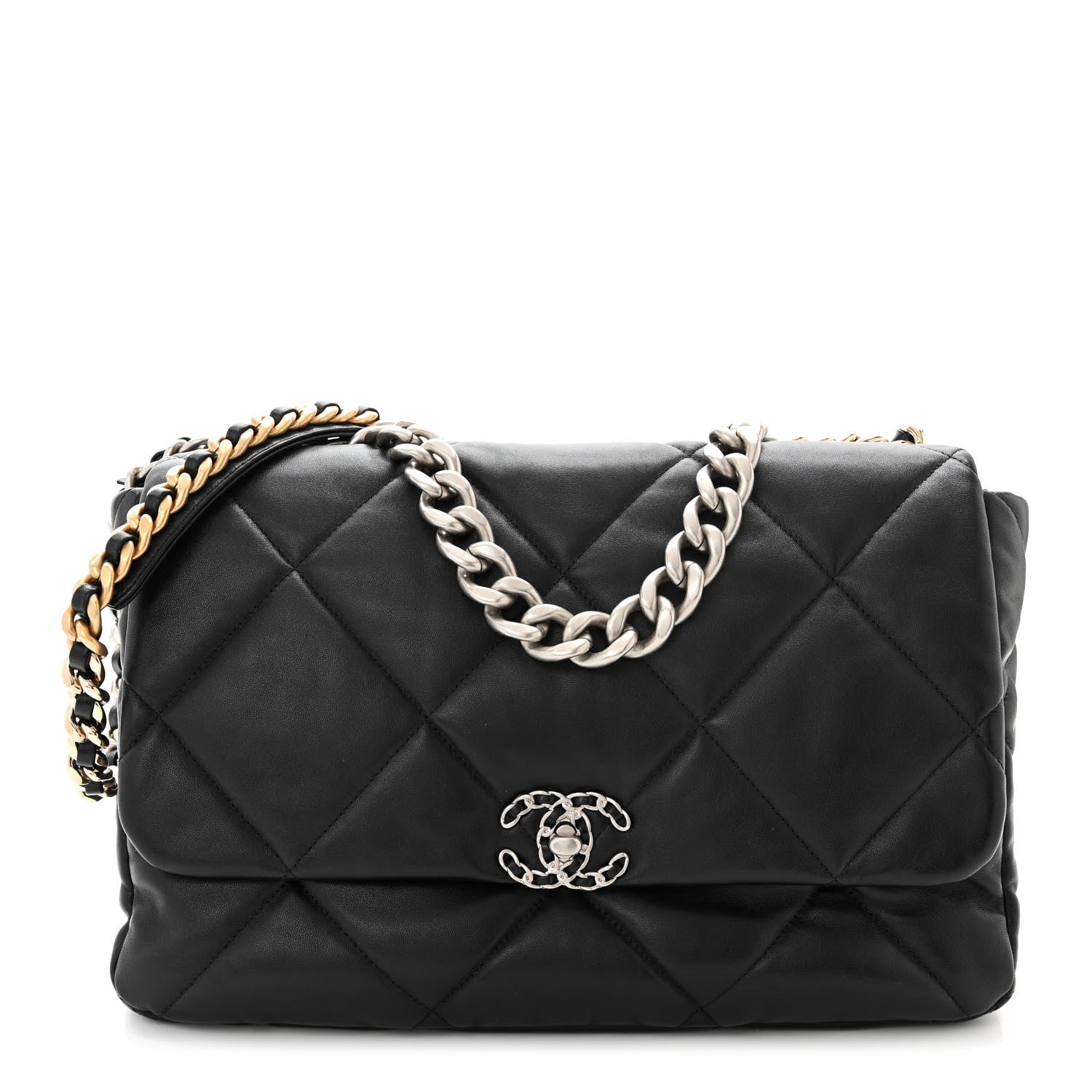 Chanel Lambskin Quilted Maxi Chanel 19 Flap Black 1 of 11