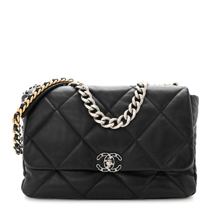 Chanel Lambskin Quilted Maxi Chanel 19 Flap Black 1 of 11