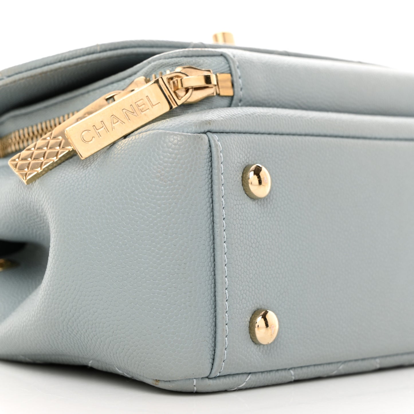 Caviar Quilted Small Business Affinity Flap Light Blue