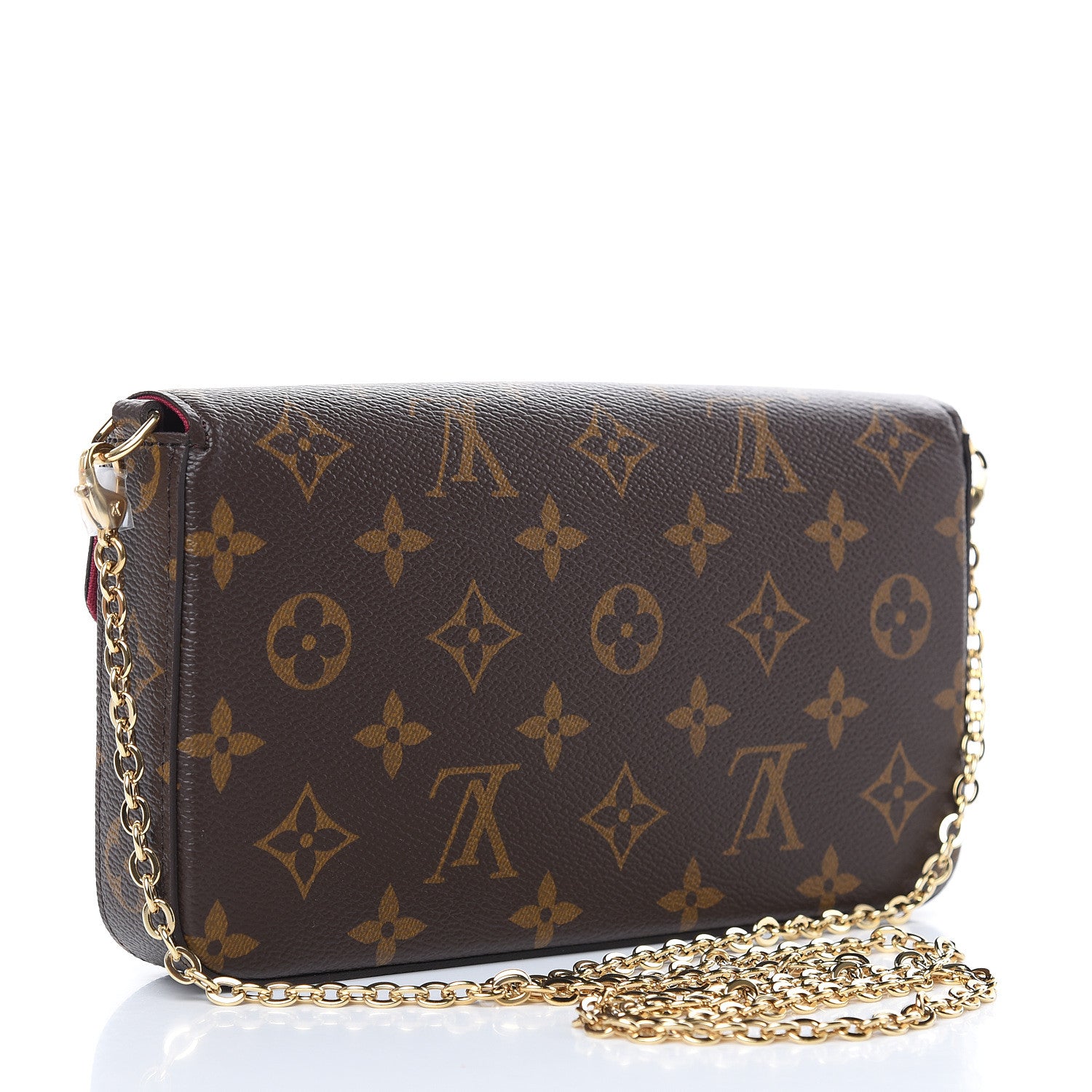 Louis Vuitton Monogram Pochette Felicie Chain Wallet Fuchsia 3 of 13