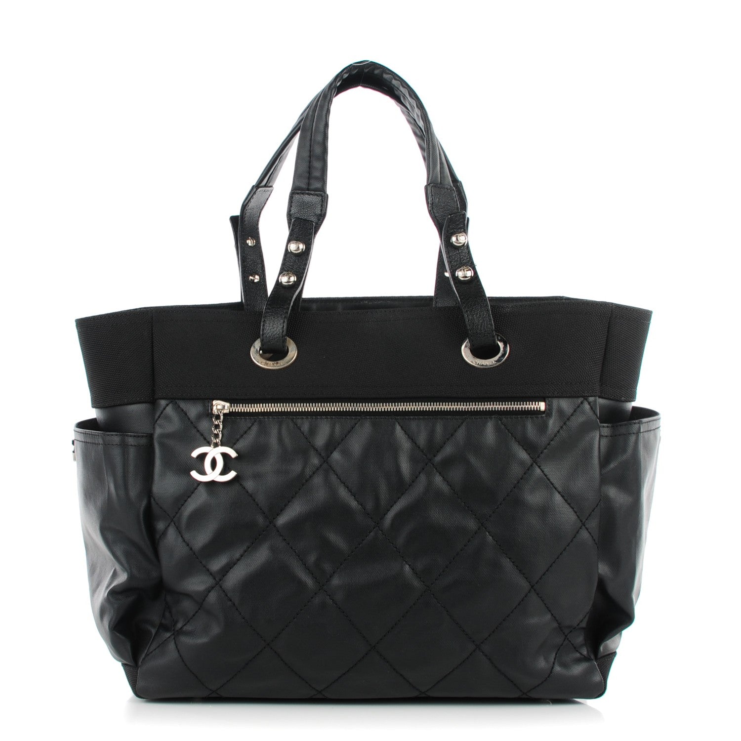 Chanel Coated Canvas Large Paris Biarritz Tote Black 1 of 12