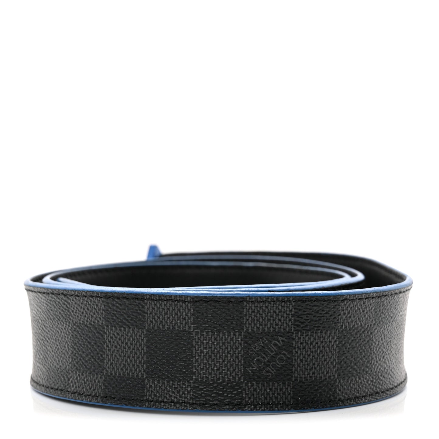 Damier Graphite Calfskin 40mm LV Initiales Reversible Belt 95 38 Blue