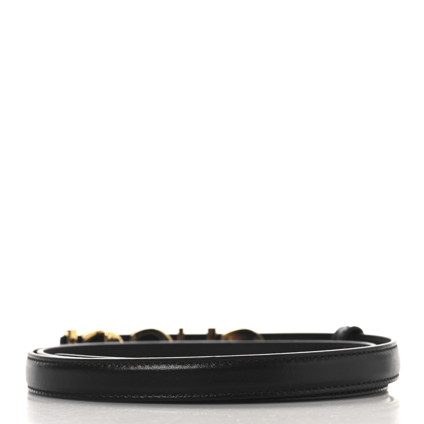 Plutone Calfskin Gucci Buckle 20mm Thin Belt 100 40 Black