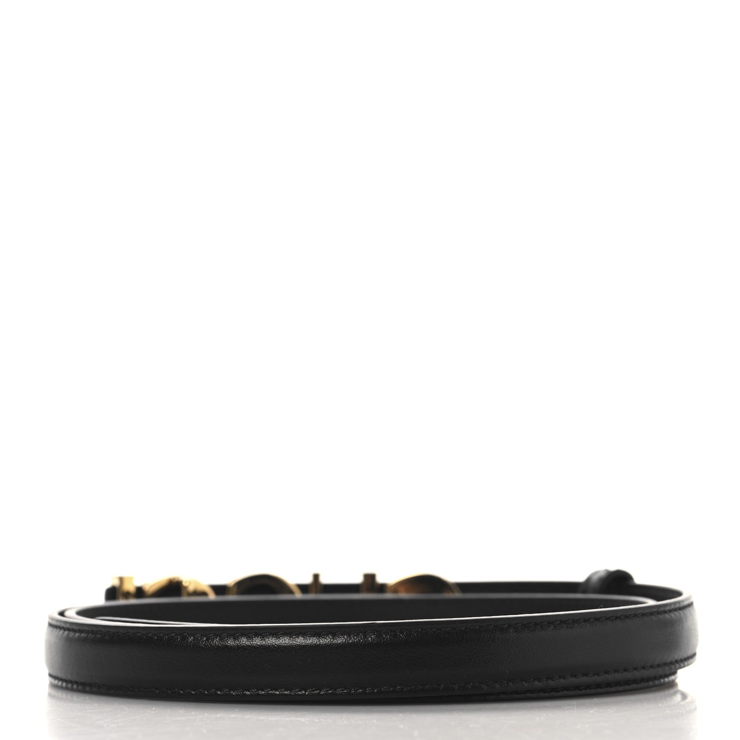 Gucci Plutone Calfskin Gucci Buckle 20mm Thin Belt 100 40 Black 2 of 5