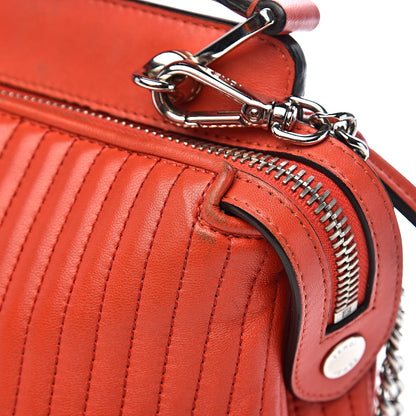 Fendi Shiny Nappa Trapuntata Small DotCom Click Top Handle Chain Satchel Papavero 19 of 28