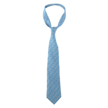 Hermes Silk Mecanichat Mens Neck Tie Ciel Craie Silex 1 of 6