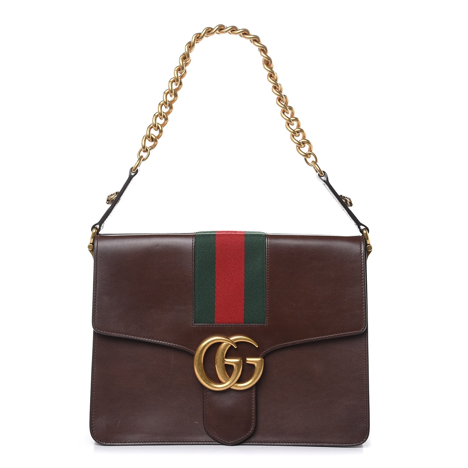 Gucci Tuscany Lux Calfskin Web GG Marmont Shoulder Bag Fondent 1 of 13