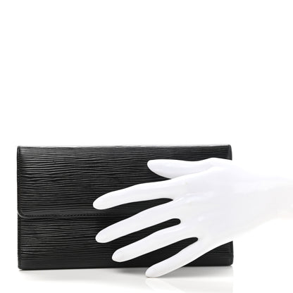 Louis Vuitton Epi Porte Tresor International Wallet Black 2 of 8