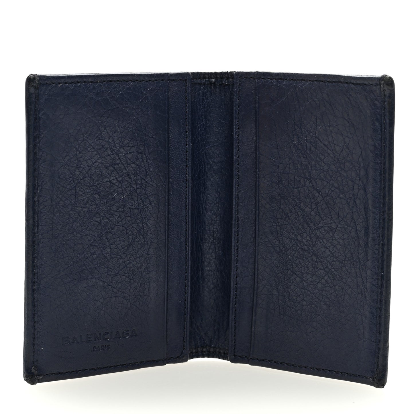 Agneau Giant 12 Gold Hardware Card Case Bleu Obscur