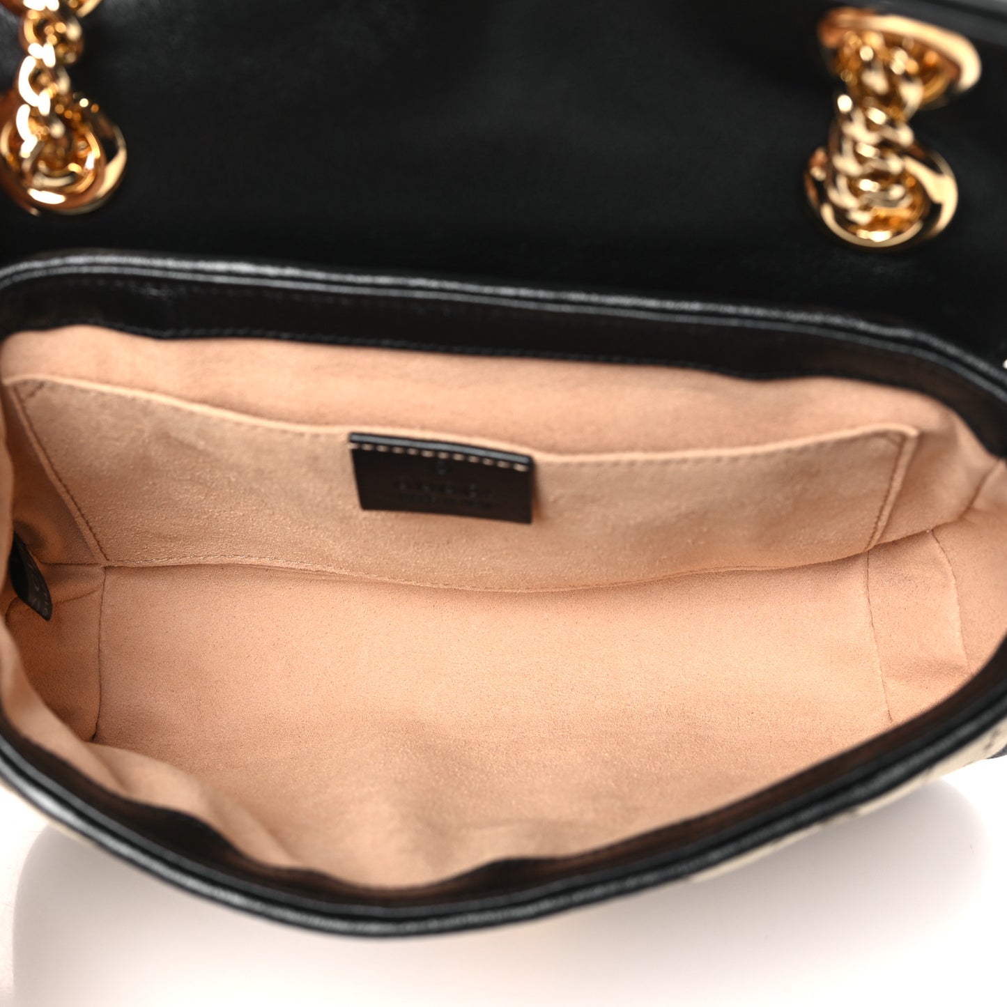 Monogram Matelasse Diagonal Mini GG Marmont Shoulder Bag Beige Black