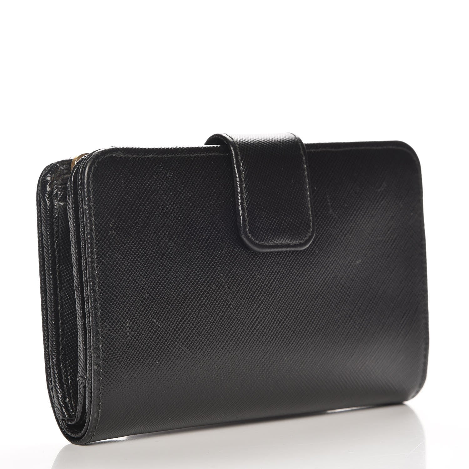 Prada Saffiano Compact Wallet Nero Black 3 of 9