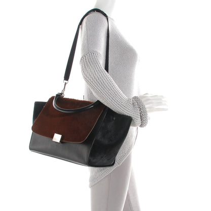 Celine Pony Hair Smooth Calfskin Medium Tri-Color Trapeze 2 of 8