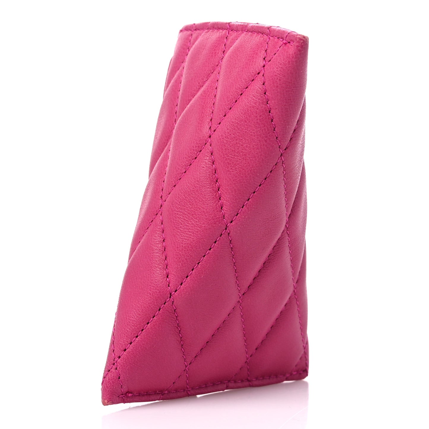 Lambskin Quilted Berlingo Bag Charm Fuchsia