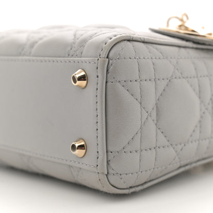 Christian Dior Metallic Lambskin Cannage Mini Lady Dior Grey 10 of 11