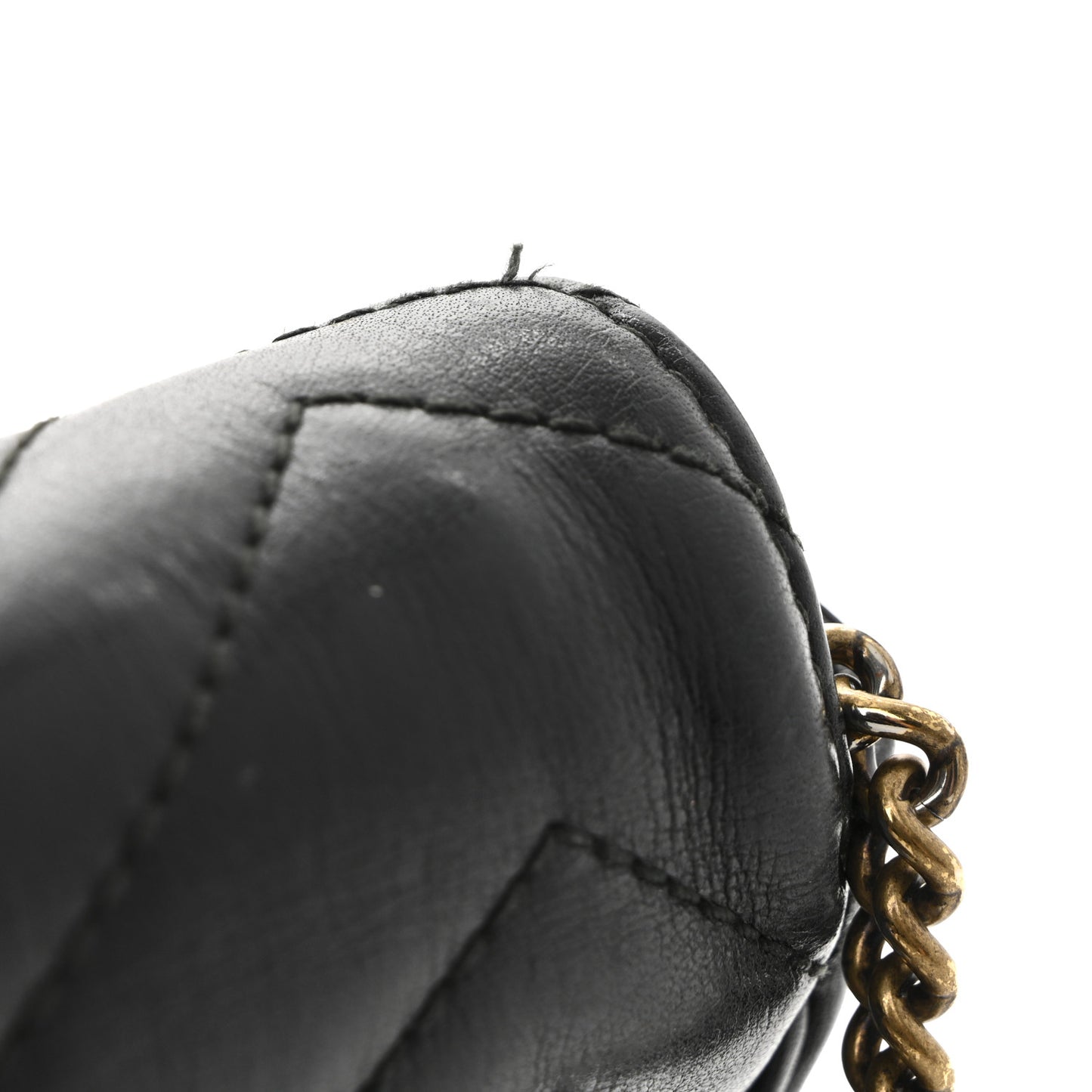 Calfskin Matelasse Super Mini GG Marmont Shoulder Bag Black