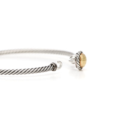 David Yurman Sterling Silver 18K Yellow Gold 3mm Chatelaine Bracelet 4 of 4