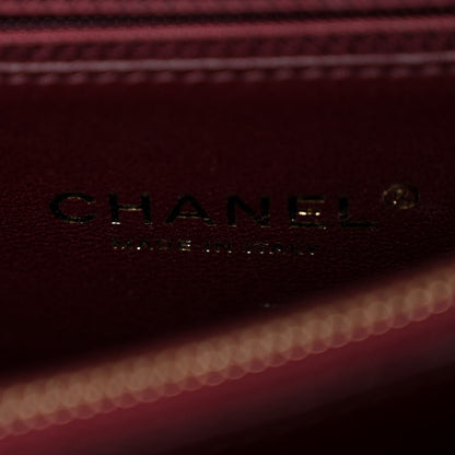 Chanel Caviar Lizard Quilted Medium Coco Handle Flap Burgundy 6 of 11