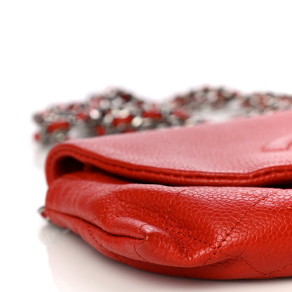 Chanel Lambskin Half Moon Wallet On Chain WOC Red 10 of 13