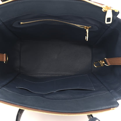 Louis Vuitton Ostrich Snakeskin Monogram Majestueux Tote MM Blue 4 of 9