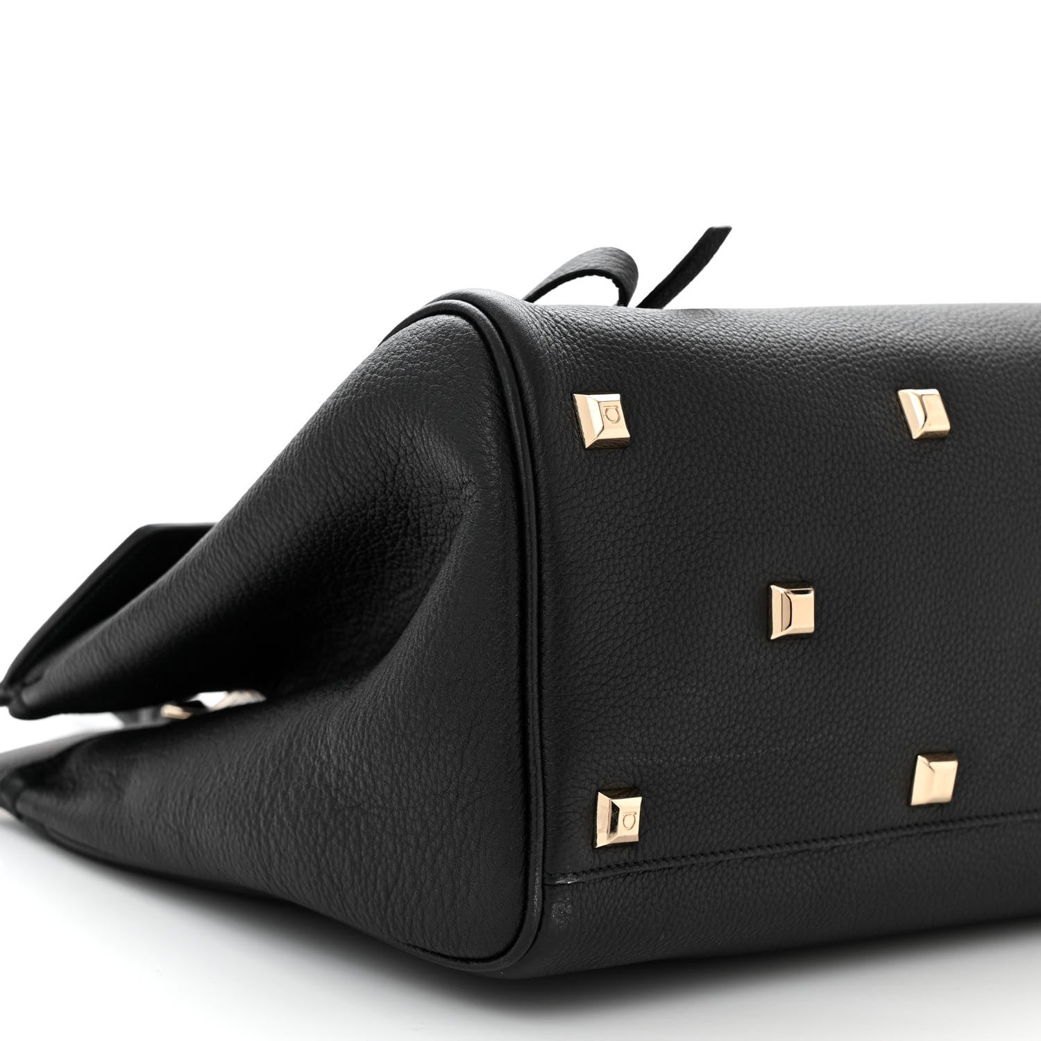 Salvatore Ferragamo Calfskin Large Studio Bag Black 8 of 9