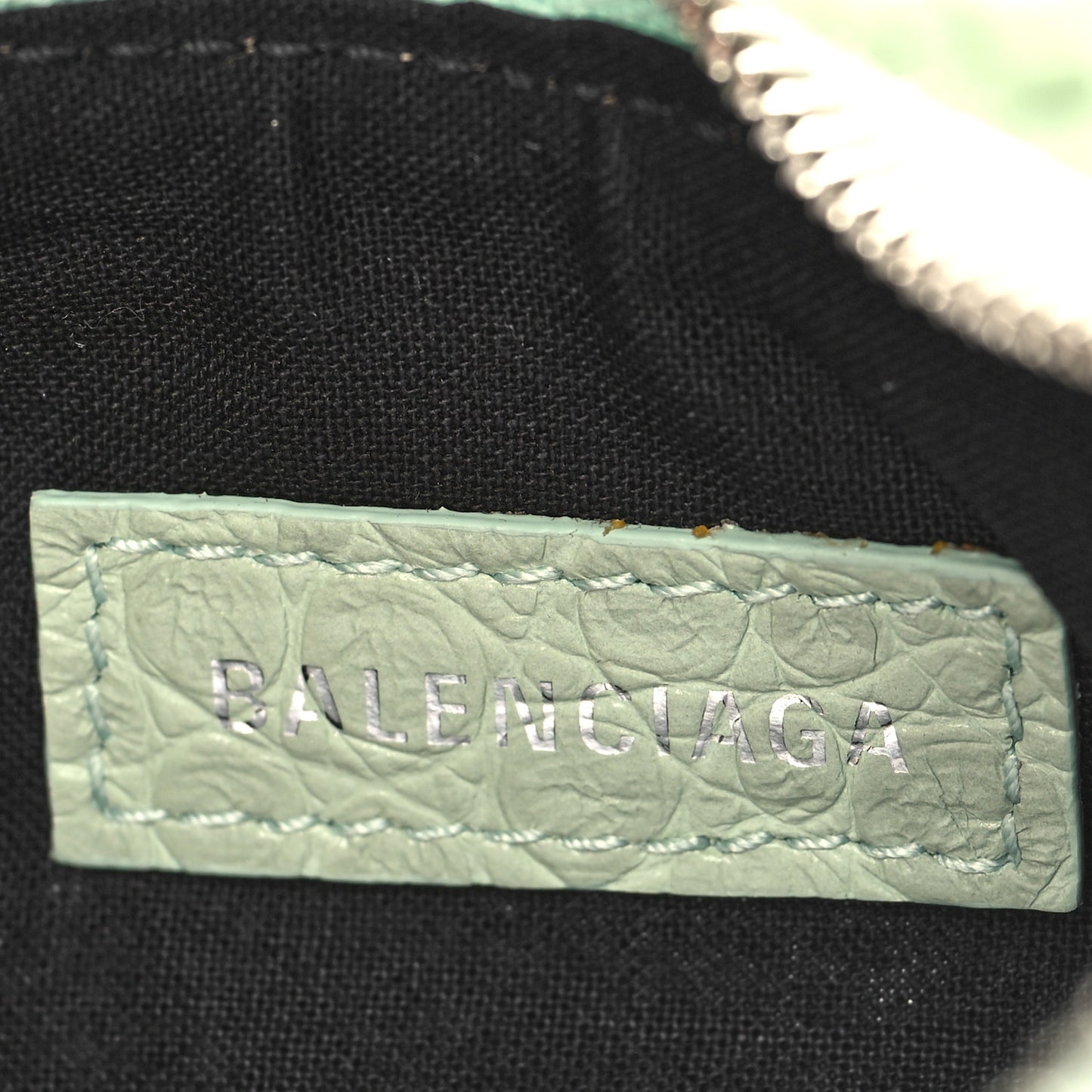 Extra Supple Calfskin Crocodile Embossed Le Cagole Shoulder Bag XS Light Green