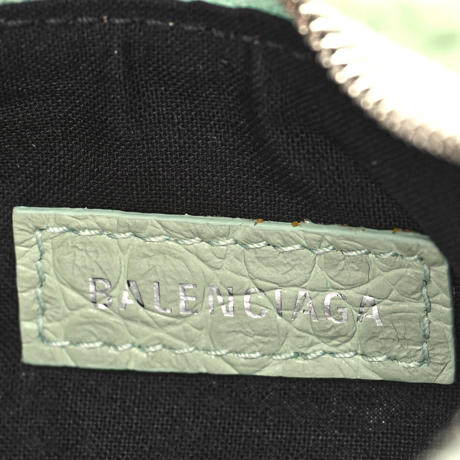 Balenciaga Extra Supple Calfskin Crocodile Embossed Le Cagole Shoulder Bag XS Light Green 7 of 11