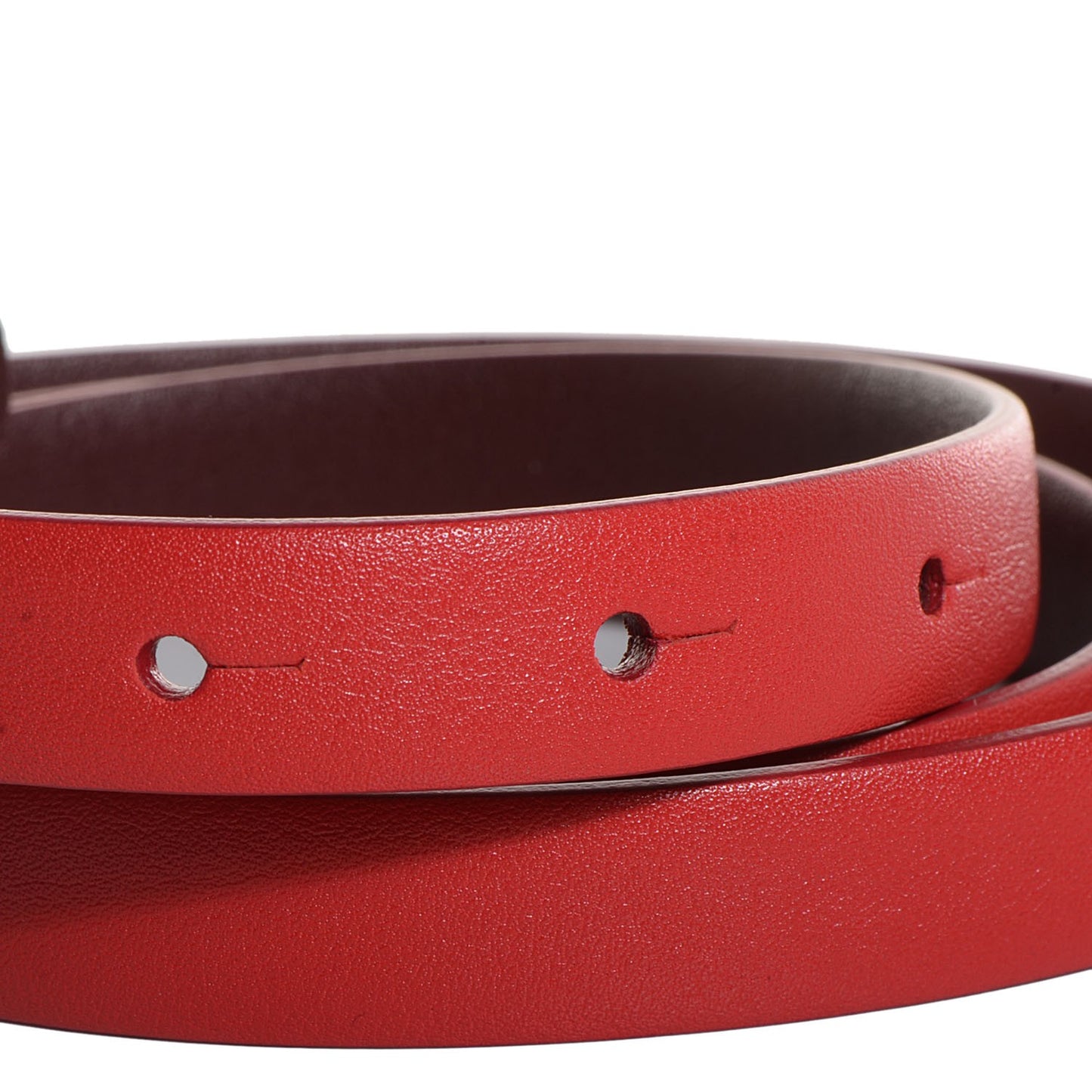 Reversible Leather CC Skinny Belt 85 Red Bordeaux