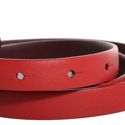Chanel Reversible Leather CC Skinny Belt 85 Red Bordeaux 3 of 5
