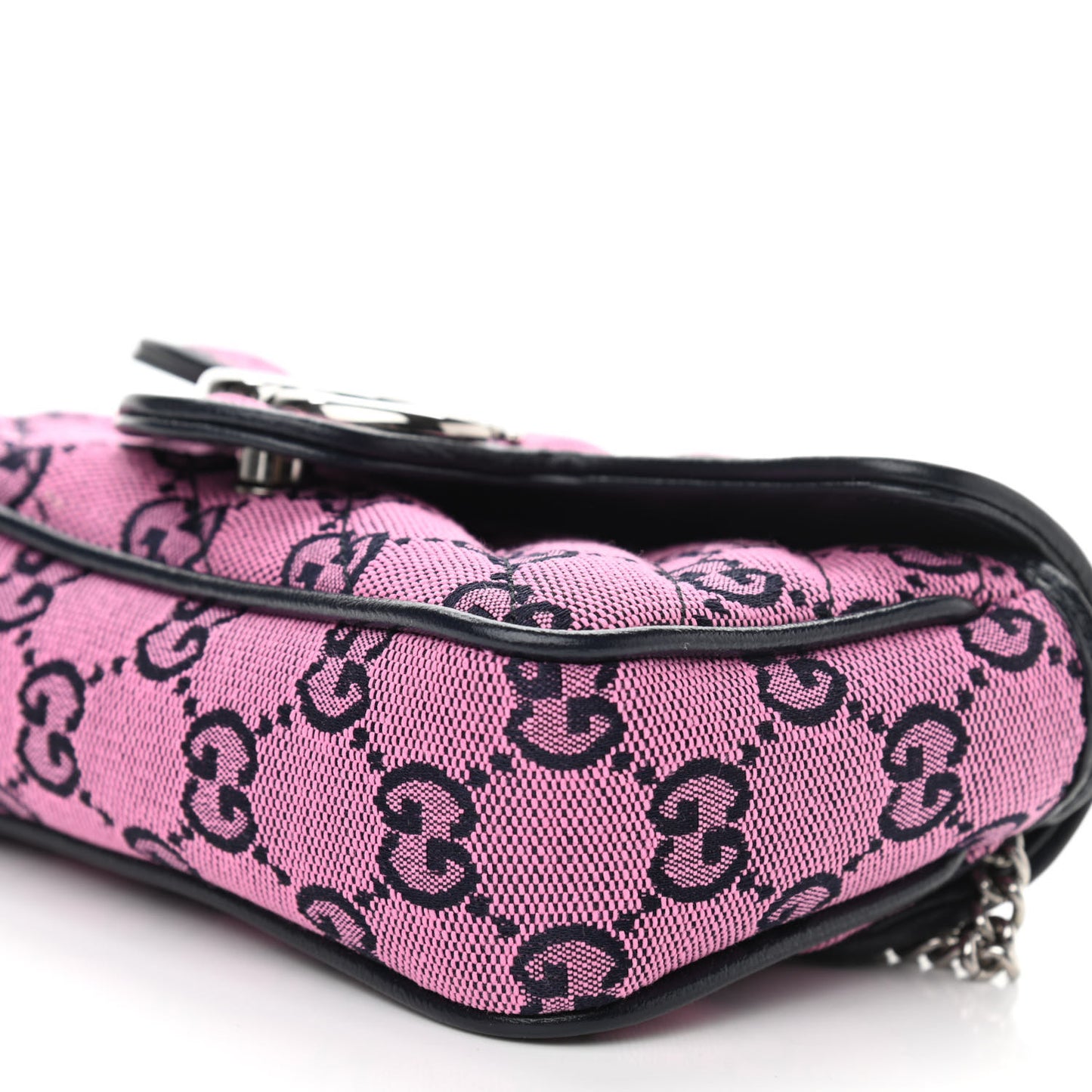 Monogram Multicolor Matelasse Diagonal Super Mini GG Marmont Shoulder Bag Pink Blue