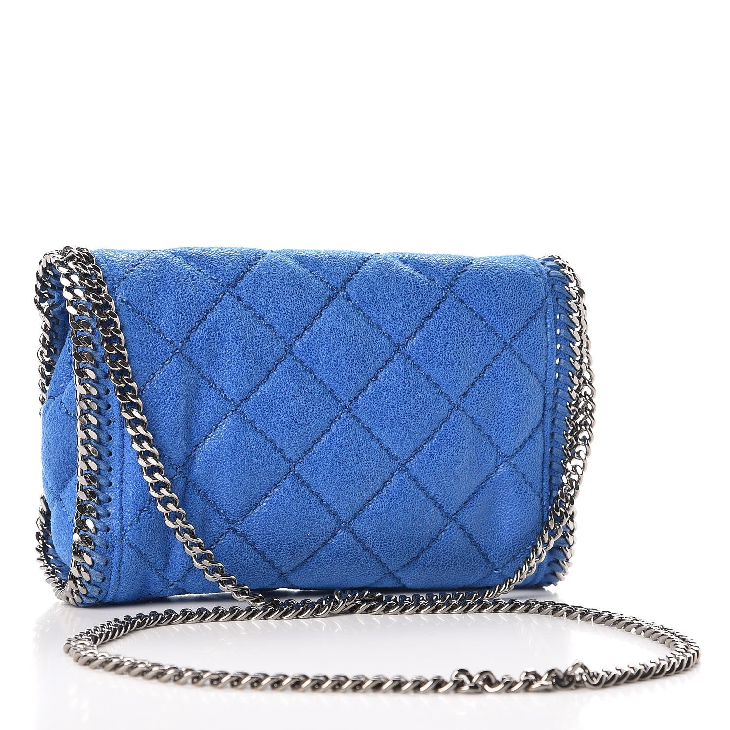 Stella McCartney Shaggy Deer Quilted Mini Falabella Bright Blue 3 of 10