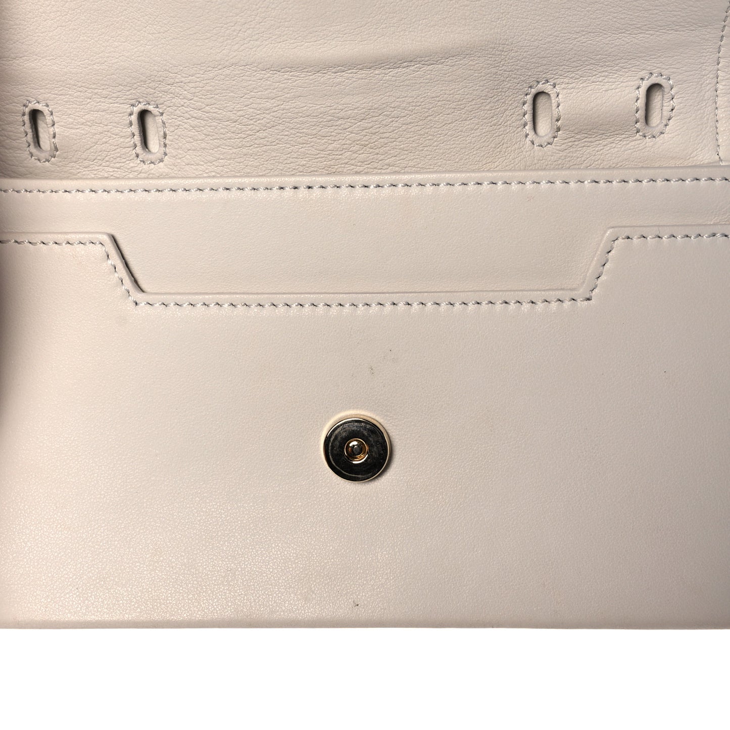 Calfskin Sedgwick Zip Clutch White