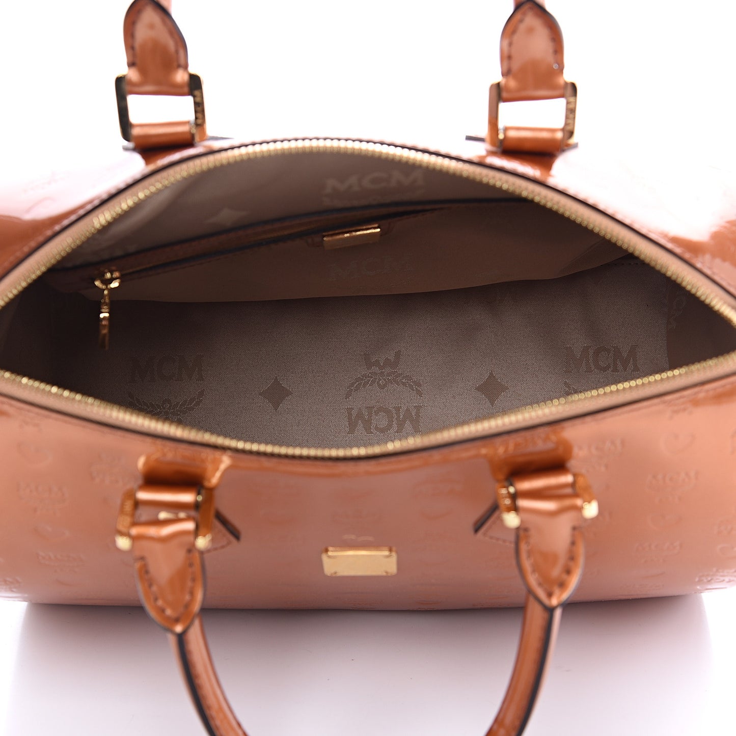 Patent Monogram Boston Bag Bronze