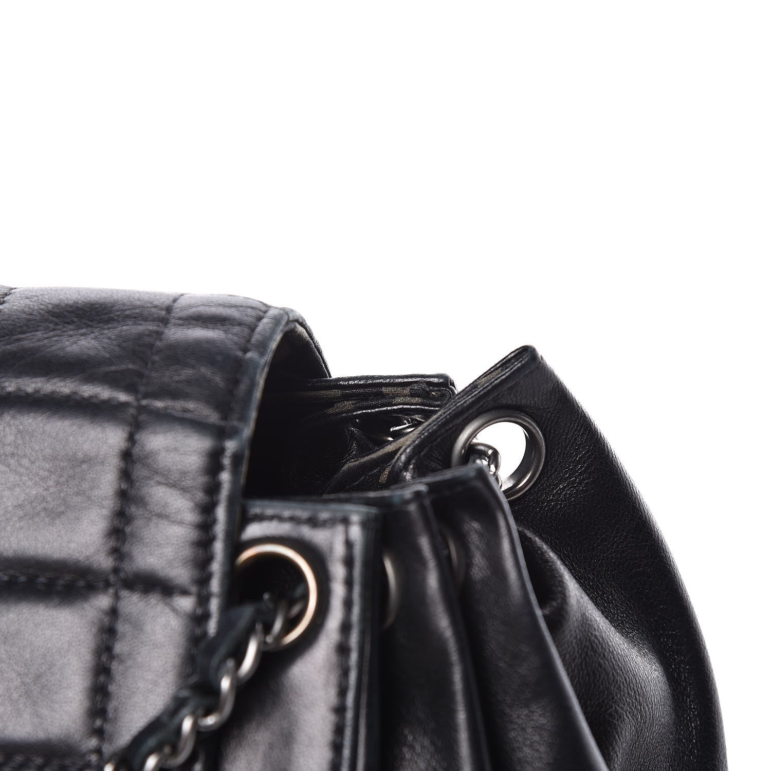 Chanel Lambskin Chocolate Bar Accordion Mademoiselle Flap Black 16 of 16