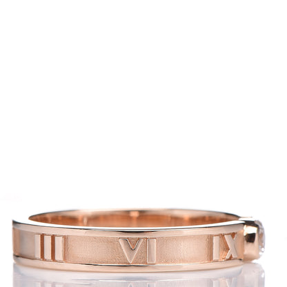 Tiffany 18K Rose Gold Diamond Atlas Closed Narrow Ring 50 5.25 5 of 7
