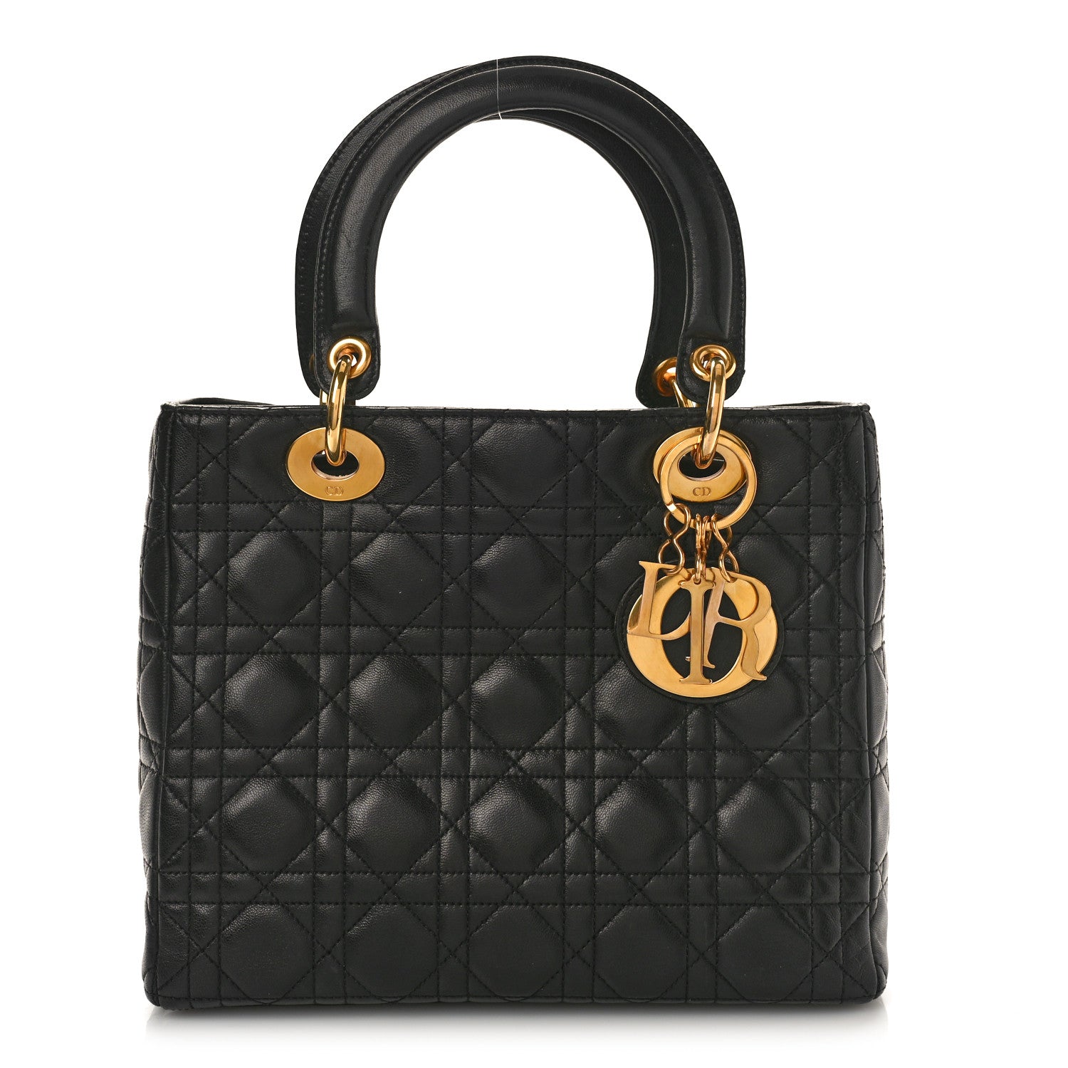 Christian Dior Lambskin Cannage Medium Lady Dior Black 1 of 11
