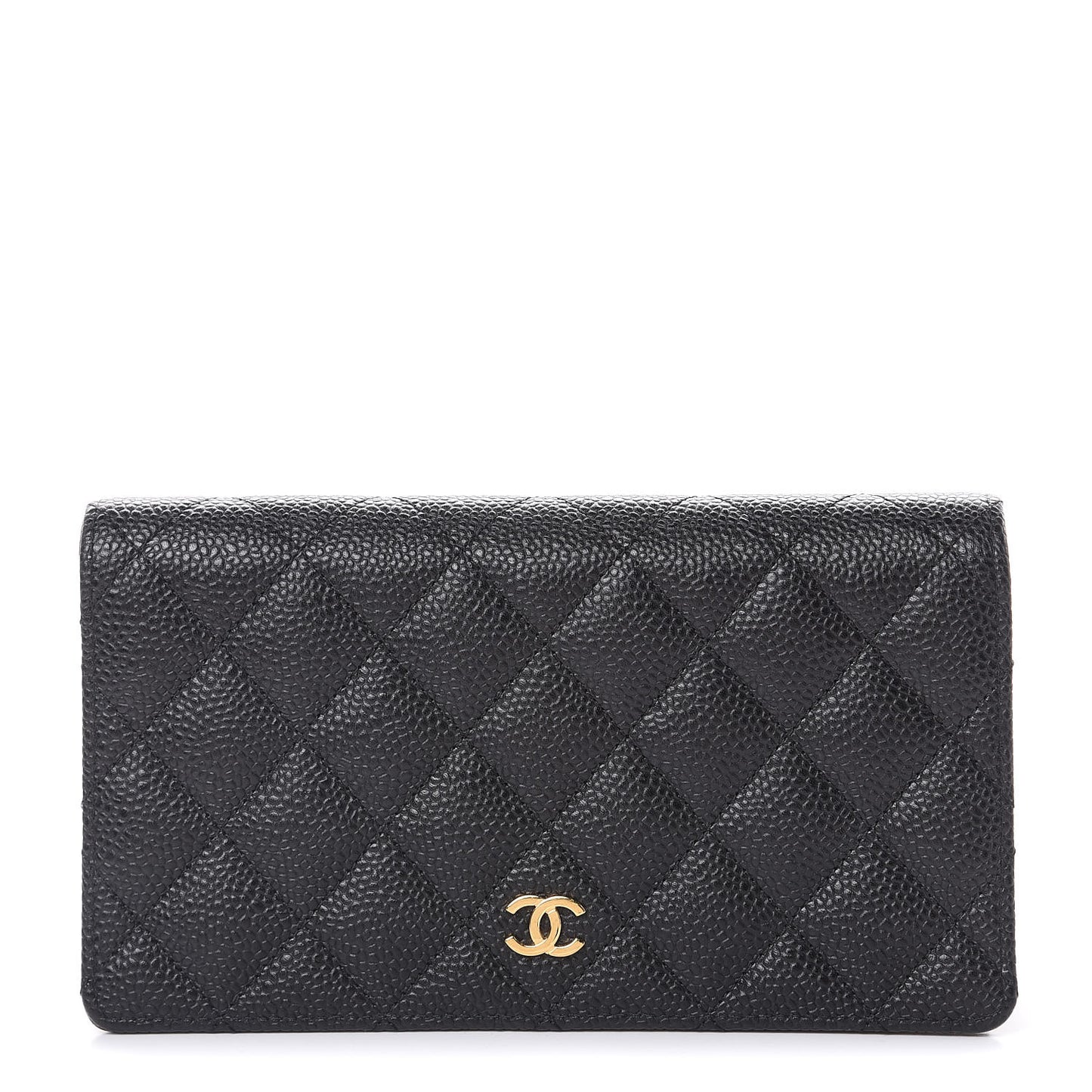Caviar Quilted Yen Wallet Black