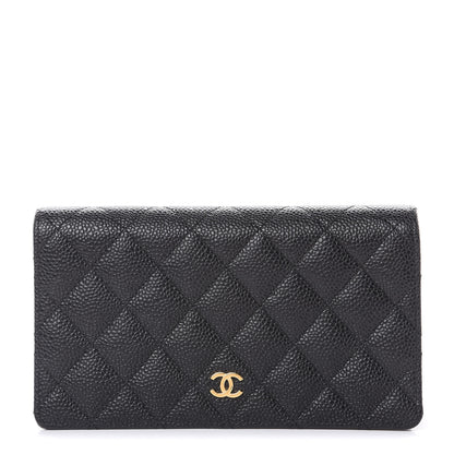Chanel Caviar Quilted Yen Wallet Black 1 of 9