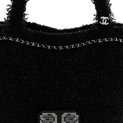 Chanel Tweed Resin Strass Large Robot Shopping Bag Black 8 of 10