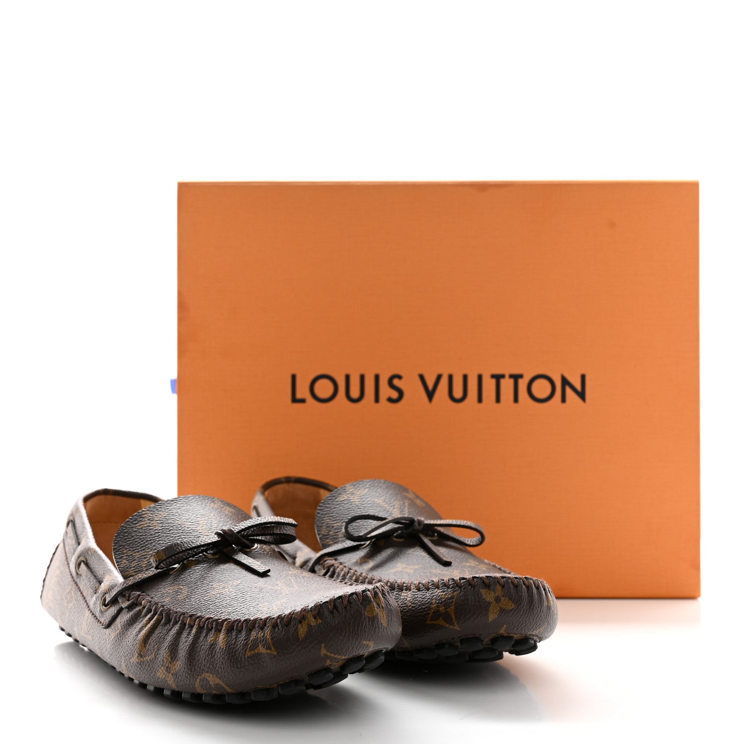 Louis Vuitton Monogram Mens Arizona Car Shoe Moccasin Loafers 10 Macassar 9 of 9