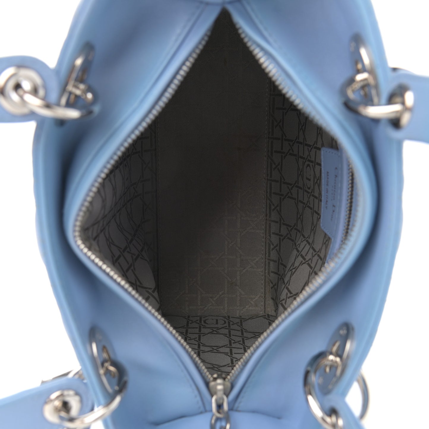 Lambskin Cannage Medium Lady Dior Light Blue
