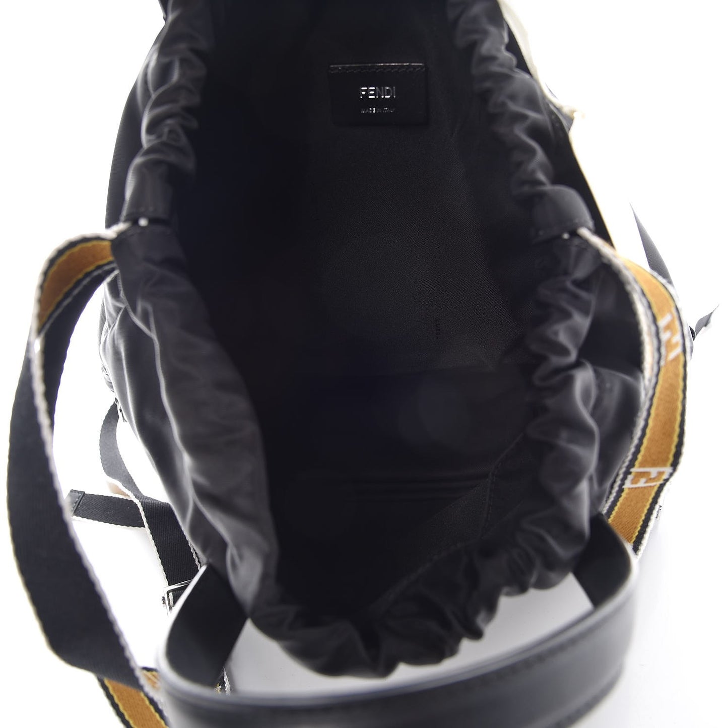 Nylon Vitello Drawstring Backpack Black
