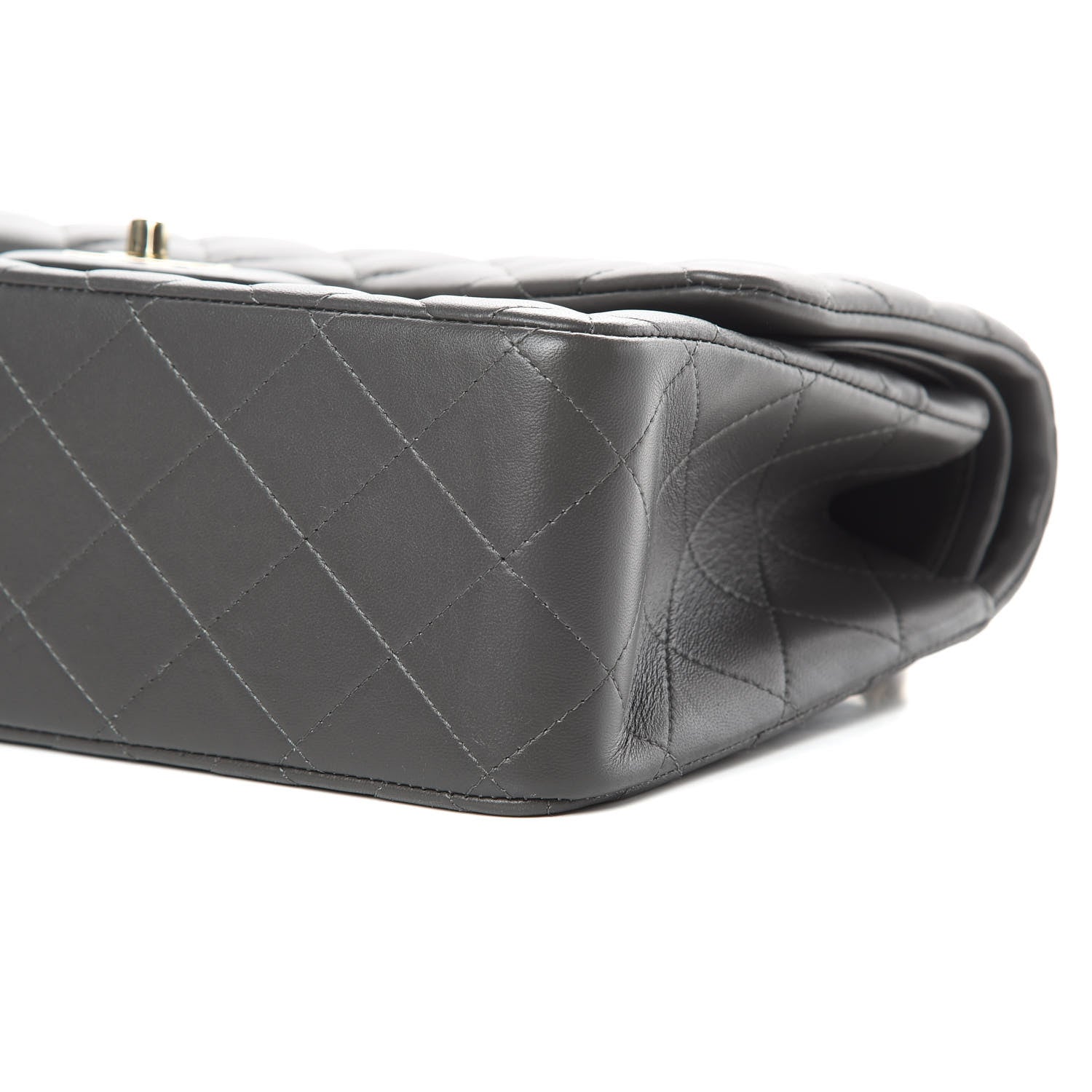 Chanel Lambskin Quilted Jumbo Double Flap Grey 10 of 11