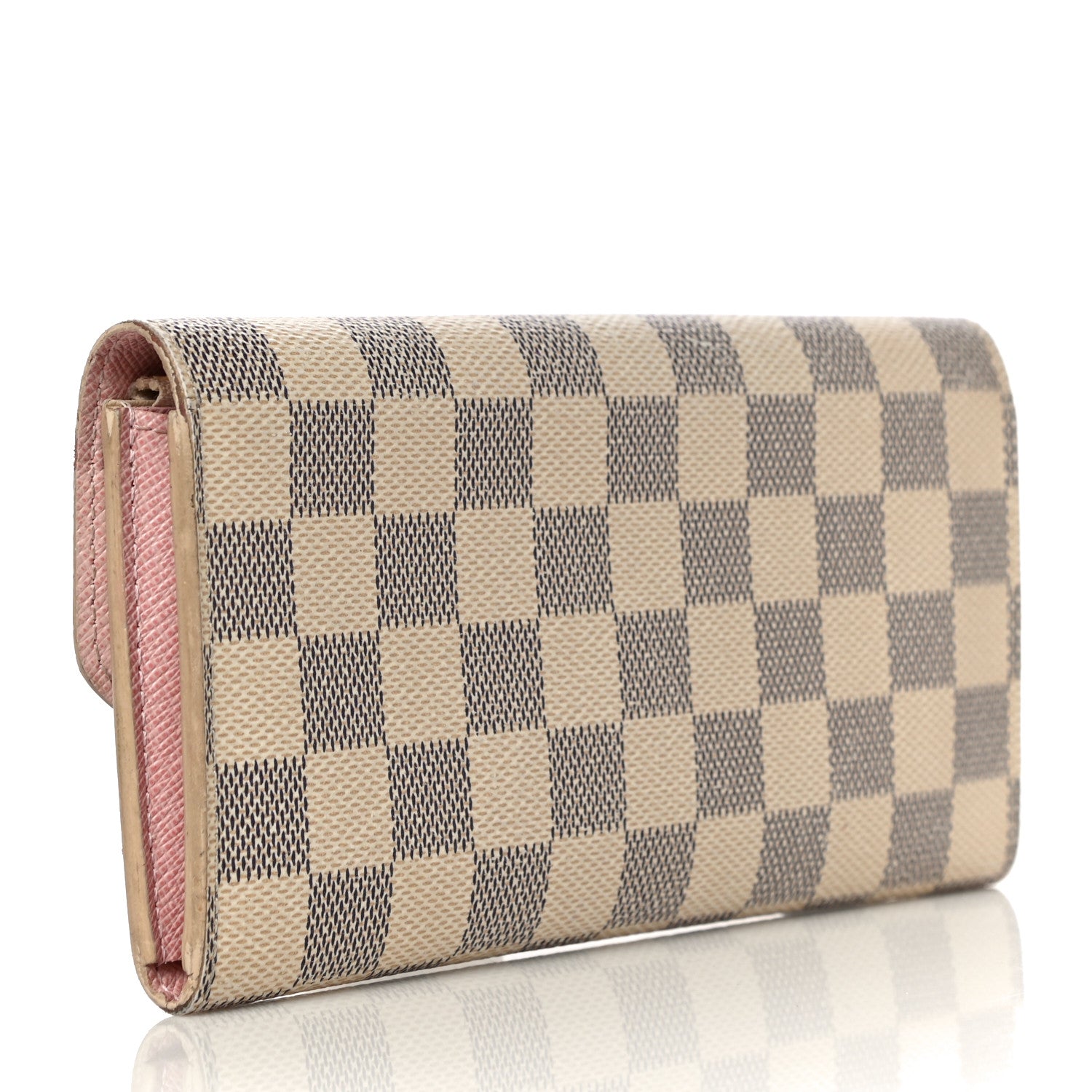 Louis Vuitton Damier Azur Emilie Wallet Rose Ballerine 3 of 16