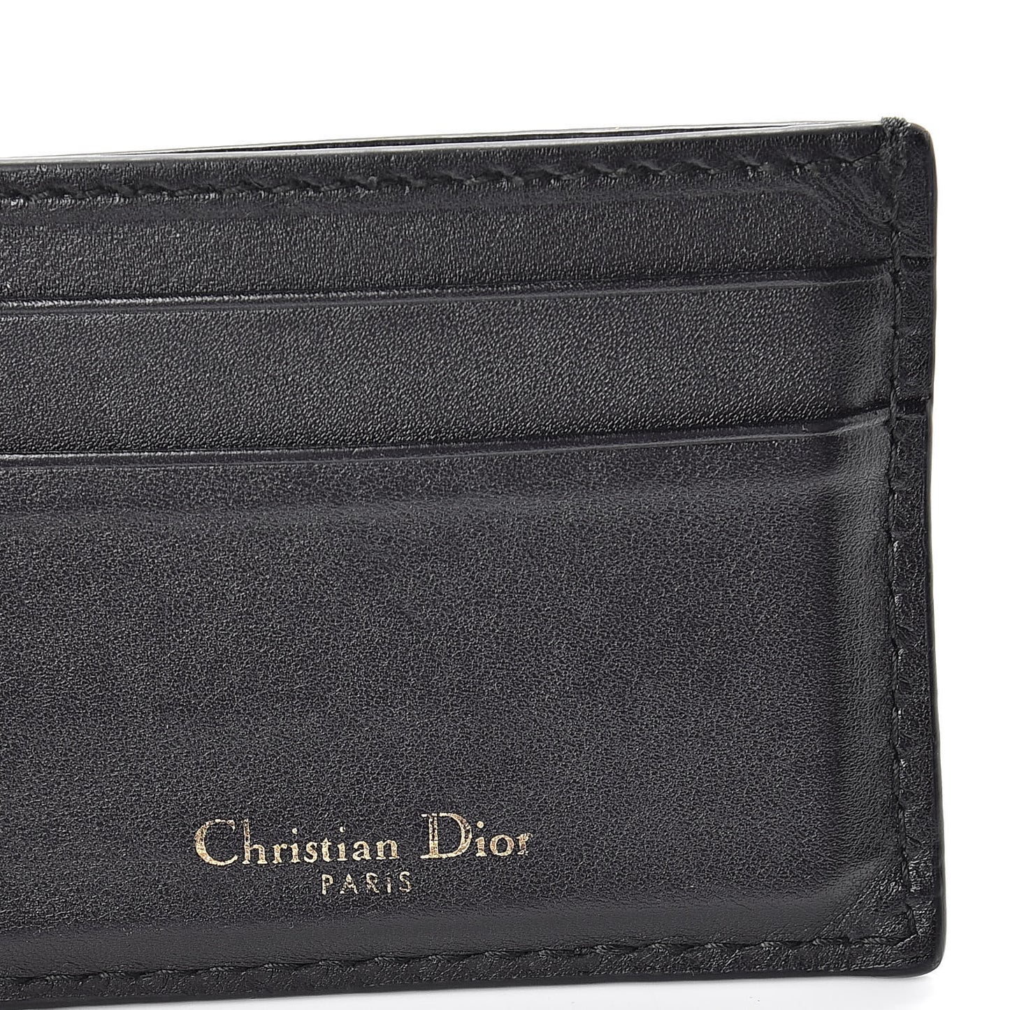 Calfskin D-Fence Card Holder Black